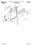 FRAME AND CONSOLE Diagram and Parts List for DU800DWGQ1  Whirlpool Dishwasher