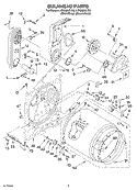 BULKHEAD Diagram and Parts List for LGQ9857LG0  Whirlpool Dryer