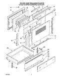 DOOR AND DRAWER Diagram and Parts List for KERH507YAL3  KitchenAid Range