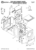 TOP AND CABINET PARTS Diagram and Parts List for MHWZ600TB00  Whirlpool Washer