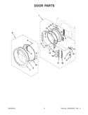 DOOR PARTS Diagram and Parts List for WGD94HEAW0  Whirlpool Dryer