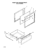 DOOR AND DRAWER Diagram and Parts List for RF302BXVG3  Whirlpool Range