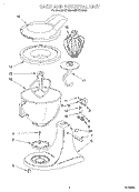 BASE AND PEDESTAL, LITERATURE Diagram and Parts List for KSM103WH  KitchenAid Mixer