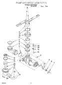 PUMP AND SPRAYARM Diagram and Parts List for TUD5700EQ3  Estate Dishwasher