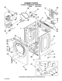 CABINET PARTS Diagram and Parts List for YWED97HEXW3  Whirlpool Dryer