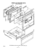 DOOR AND DRAWER Diagram and Parts List for RE960PXPW2  Whirlpool Range