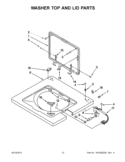 WASHER TOP AND LID PARTS Diagram and Parts List for WET3300XQ0  Whirlpool Washer Dryer Combo