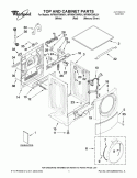TOP AND CABINET PARTS Diagram and Parts List for WFW9470WR01  Whirlpool Washer