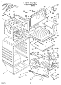 LINER Diagram and Parts List for 3XKVN600F00  Whirlpool Refrigerator