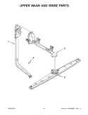 UPPER WASH AND RINSE PARTS Diagram and Parts List for IUD8100YS2  Whirlpool Dishwasher