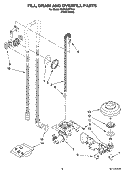 FILL, DRAIN AND OVERFILL PARTS Diagram and Parts List for KUDU03FTPA1  KitchenAid Dishwasher