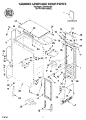 CABINET LINER AND DOOR, LITERATURE Diagram and Parts List for CSW45PA1B0  Whirlpool Ice Maker