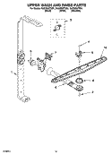UPPER WASH AND RINSE PARTS Diagram and Parts List for GU2200XTSQ1  Whirlpool Dishwasher