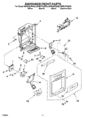 DISPENSER FRONT PARTS Diagram and Parts List for KSRS27CNSS00  KitchenAid Refrigerator