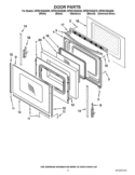 DOOR PARTS Diagram and Parts List for WFE510S0AT0  Whirlpool Range