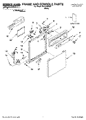 FRAME AND CONSOLE PARTS Diagram and Parts List for SUD5100MQ0  Whirlpool Dishwasher