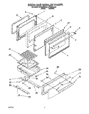 DOOR AND BROILER Diagram and Parts List for SF302BEAW2  Whirlpool Range