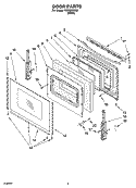 DOOR PARTS Diagram and Parts List for YIES366SQ0  Whirlpool Range