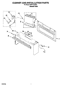 CABINET AND INSTALLATION PARTS Diagram and Parts List for YMH1150XMS1  Whirlpool Microwave