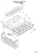 LOWER RACK Diagram and Parts List for KUDA23SYWH2  KitchenAid Dishwasher