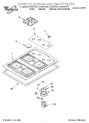 COOKTOP, BURNER AND GRATE Diagram and Parts List for SCS3004GN1  Whirlpool Cooktop