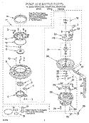 PUMP AND MOTOR Diagram and Parts List for GU940SCGQ2  Whirlpool Dishwasher