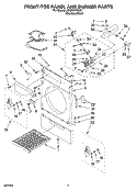FRONT/TOE PANEL AND BURNER PARTS Diagram and Parts List for KHGV01RSS0  KitchenAid Dryer