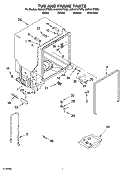 TUB AND FRAME PARTS Diagram and Parts List for GU2451XTSS0  Whirlpool Dishwasher