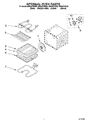 INTERNAL OVEN Diagram and Parts List for GBS307PDB9  Whirlpool Wall Oven
