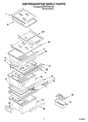 REFRIGERATOR SHELF PARTS Diagram and Parts List for BRS70YRANA00  Whirlpool Refrigerator