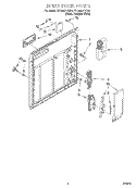 Part Location Diagram of WP8051463 Whirlpool Inner Door Panel
