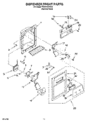DISPENSER FRONT PARTS Diagram and Parts List for 7ED5FHEXRS00  Whirlpool Refrigerator