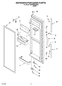 REFRIGERATOR DOOR Diagram and Parts List for 6GD2SHQXKB00  Whirlpool Refrigerator