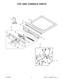 TOP AND CONSOLE PARTS Diagram and Parts List for WGD9050XW2  Whirlpool Dryer