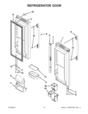 REFRIGERATOR DOOR Diagram and Parts List for GX5FHTXVQ07  Whirlpool Refrigerator