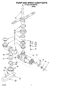 PUMP AND SPRAYARM Diagram and Parts List for DU840SWKX0  Whirlpool Dishwasher