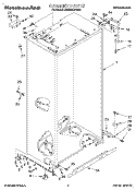 CABINET Diagram and Parts List for KSSS48DAW03  KitchenAid Refrigerator