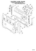 CONTROL PANEL Diagram and Parts List for GR458LXLT0  Whirlpool Range