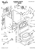 CABINET PARTS Diagram and Parts List for YLER8648PW1  Whirlpool Dryer