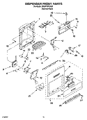 DISPENSER AND FRONT PARTS Diagram and Parts List for KBUDT4270A02  KitchenAid Refrigerator