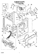 CABINET PARTS Diagram and Parts List for LGV4634JQ3  Whirlpool Dryer