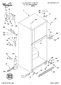 CABINET Diagram and Parts List for 3ET18GMXFW01  Whirlpool Refrigerator