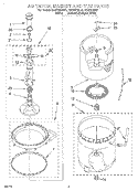 AGITATOR, BASKET AND TUB Diagram and Parts List for RAX7245BL1  Roper Washer
