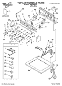 TOP AND CONSOLE PARTS Diagram and Parts List for YGEQ9800LW1  Whirlpool Dryer