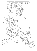 MOTOR AND ICE CONTAINER Diagram and Parts List for KSRS25QGWH05  KitchenAid Refrigerator