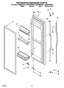REFRIGERATOR DOOR PARTS Diagram and Parts List for KSRD25FKBL14  KitchenAid Refrigerator