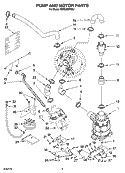 PUMP AND MOTOR PARTS Diagram and Parts List for KIDS36EPSS1  KitchenAid Dishwasher