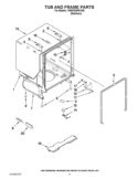 TUB AND FRAME PARTS Diagram and Parts List for 7WDF530PAYM3  Whirlpool Dishwasher