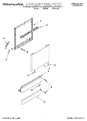 DOOR AND PANEL Diagram and Parts List for KUDI24SEWH1  KitchenAid Dishwasher