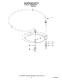 HEATER PARTS Diagram and Parts List for 7WDT950SAYM1  Whirlpool Dishwasher